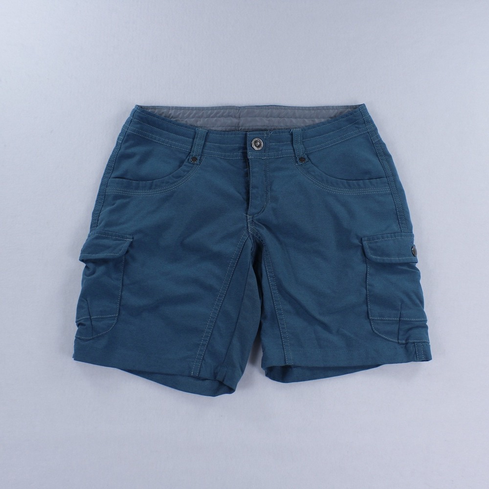 KUHL Splash Cargo Hiking Shorts Women's Size 2 Teal Blue Stretch Outdoor Utility